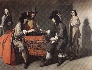 Mathieu le Nain The Backgammon Players oil